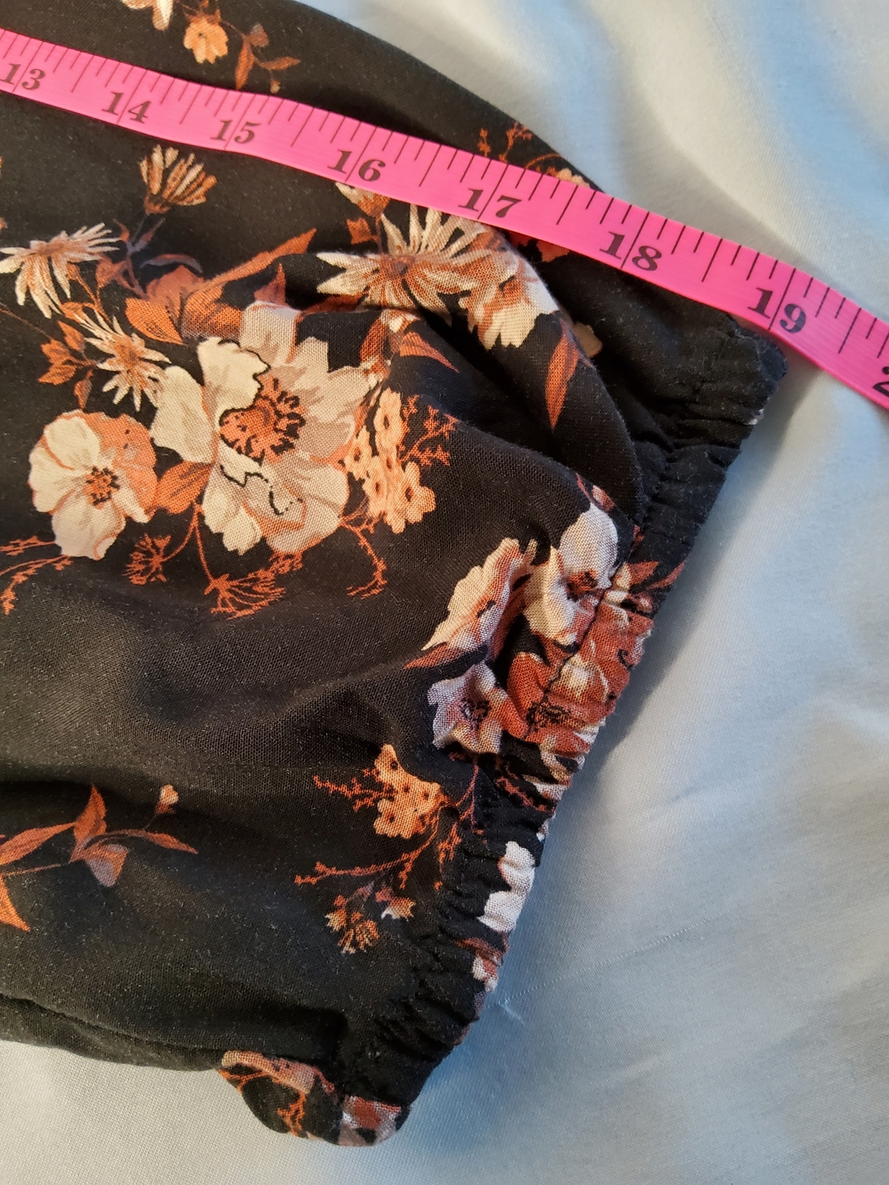 croft & barrow Black Floral V-Neck Tunic with Orange and Cream Blooms - Picture 6 of 7